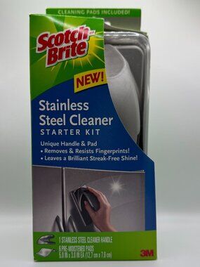 Scotch-Brite Stainless Steel Cleaner Starter Kit 1 Handle 4 Pads Case of 4 New